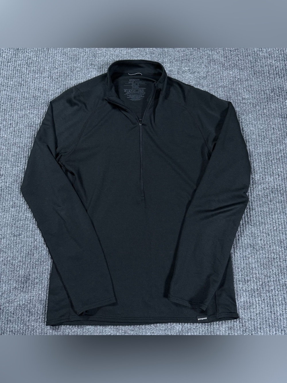 Patagonia 1/2 Zip Capilene 2 Lightweight Mens Medium Black Performance